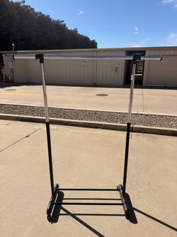 Adjustable Rolling Garment Rack - Black & Chrome