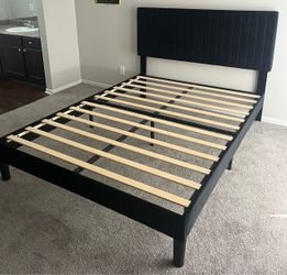 Moving Sale - Almost New Black Full Size Bed Frame