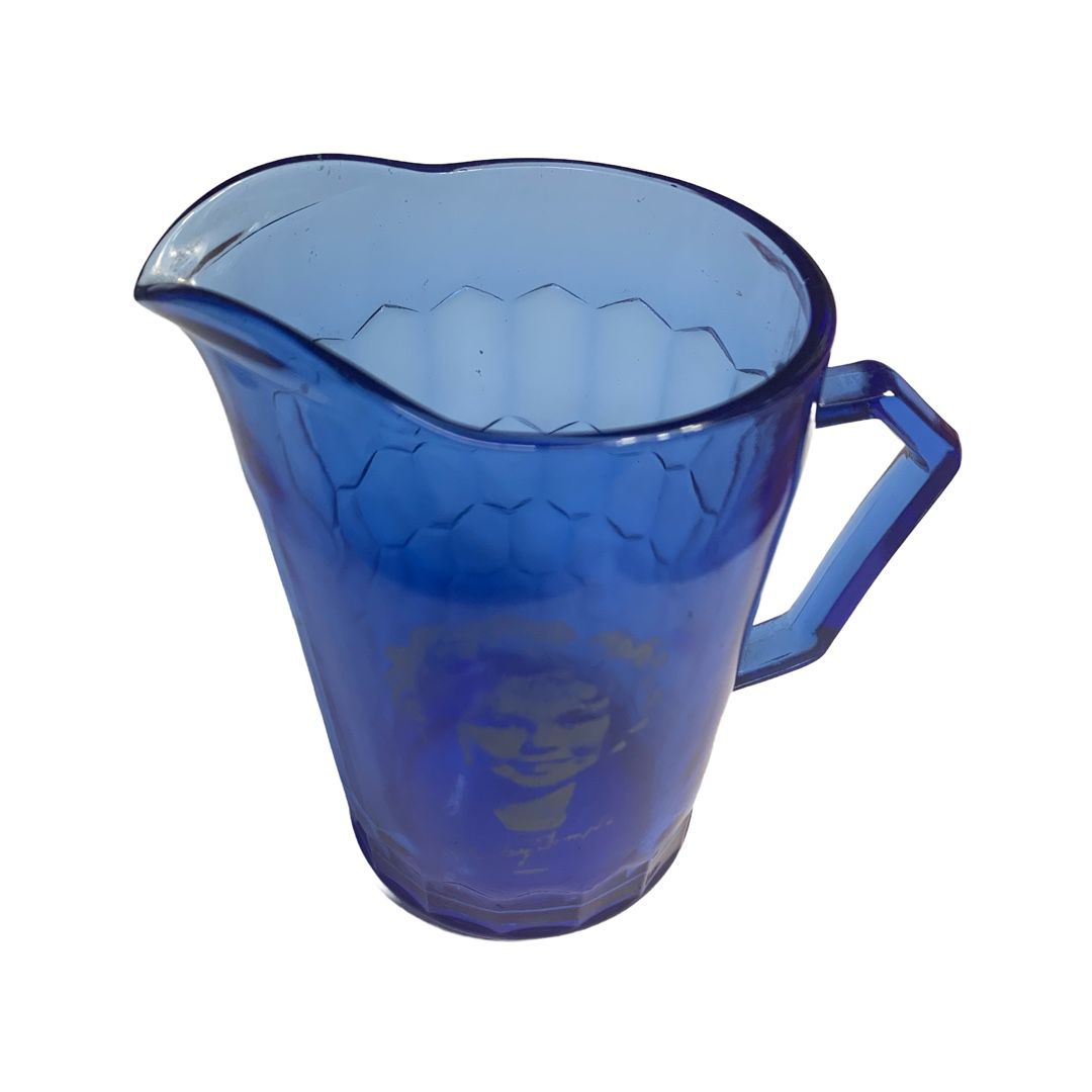  Vintage 1930's Shirley Temple Hazel Atlas Co. Cobalt Blue Glass Creamer/Pitcher