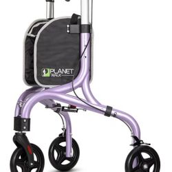 PLANETWALK Premium 3 Wheel Rollator Walker for Seniors – Ultra Lightweight Foldable Aluminum Mobility Aid with Height Adjustable Handle and 7.5 Inch W