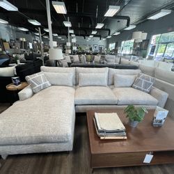Beige Sectional w/ cloud seating 