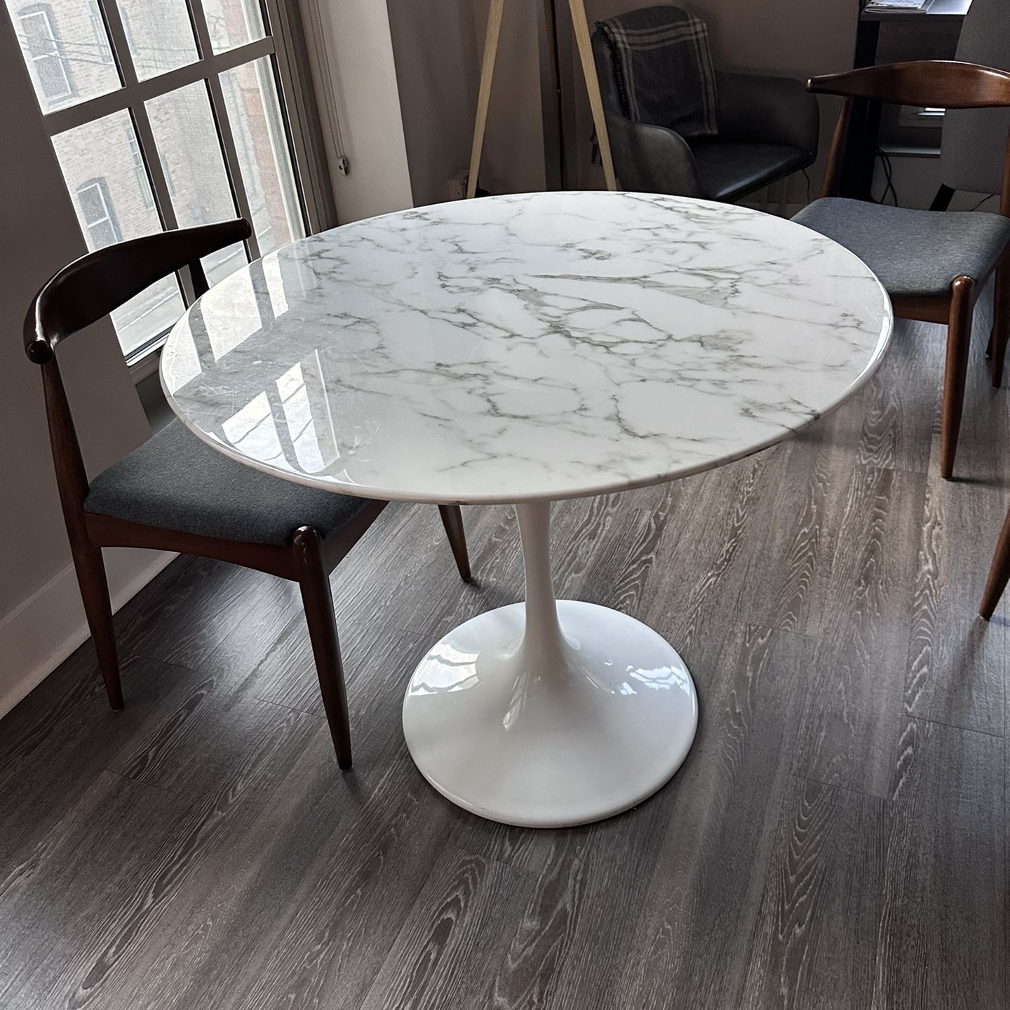 Marble Top Round Dining Table