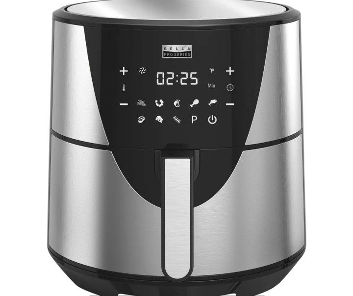 Bella Pro Series 8qt Touchscreen Digital Air Fryer, Stainless Steel