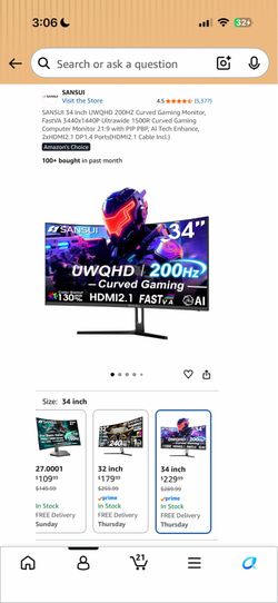 34in Curved Monitor