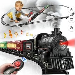 Huge Wave Train Set with Remote Control, Electric Train Track for Kids
Metal Alloy Steam Locomotive, with Smoke, Lights & Sounds, Gift for 3-12 Years 