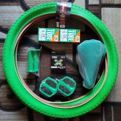 NEW Bicycle Bmx Parts Bundle 24" Green
