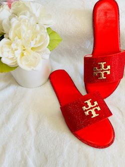 Red rhinestone Tory size 9