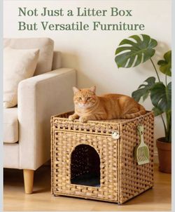 Brand new cat litter box enclosure / litter box with mat