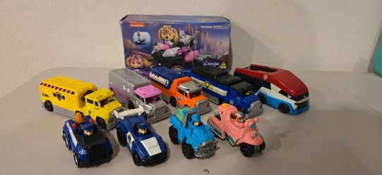 Paw Patrol Mighty Movie Jet & Huge Diecast Metal Vehicle Lot (9 Cars / trucks + New item in box!)