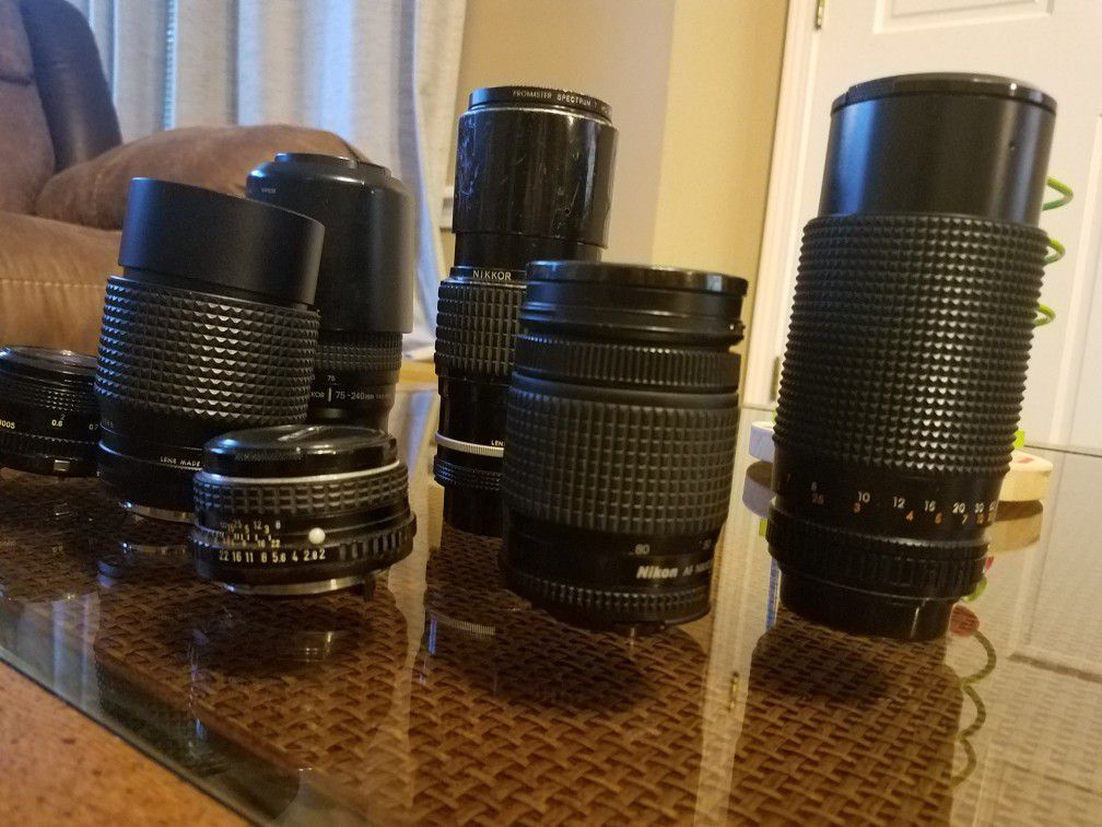 Lot of 8 camera lenses for sale