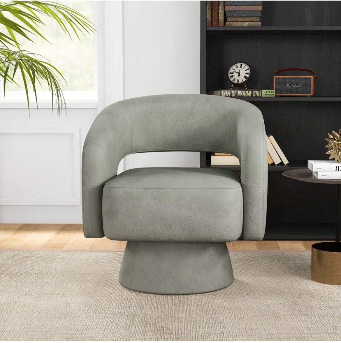 Karissa 27.8” wide Modern Soft Ipholstered Swivel Barrel Chair - brand new