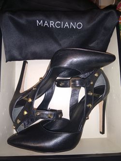 Marciano Black Studded Strappy Heels
