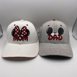 Mom and Dad Mickey And Minnie Mouse Adjustable Two Official Disney Hats
