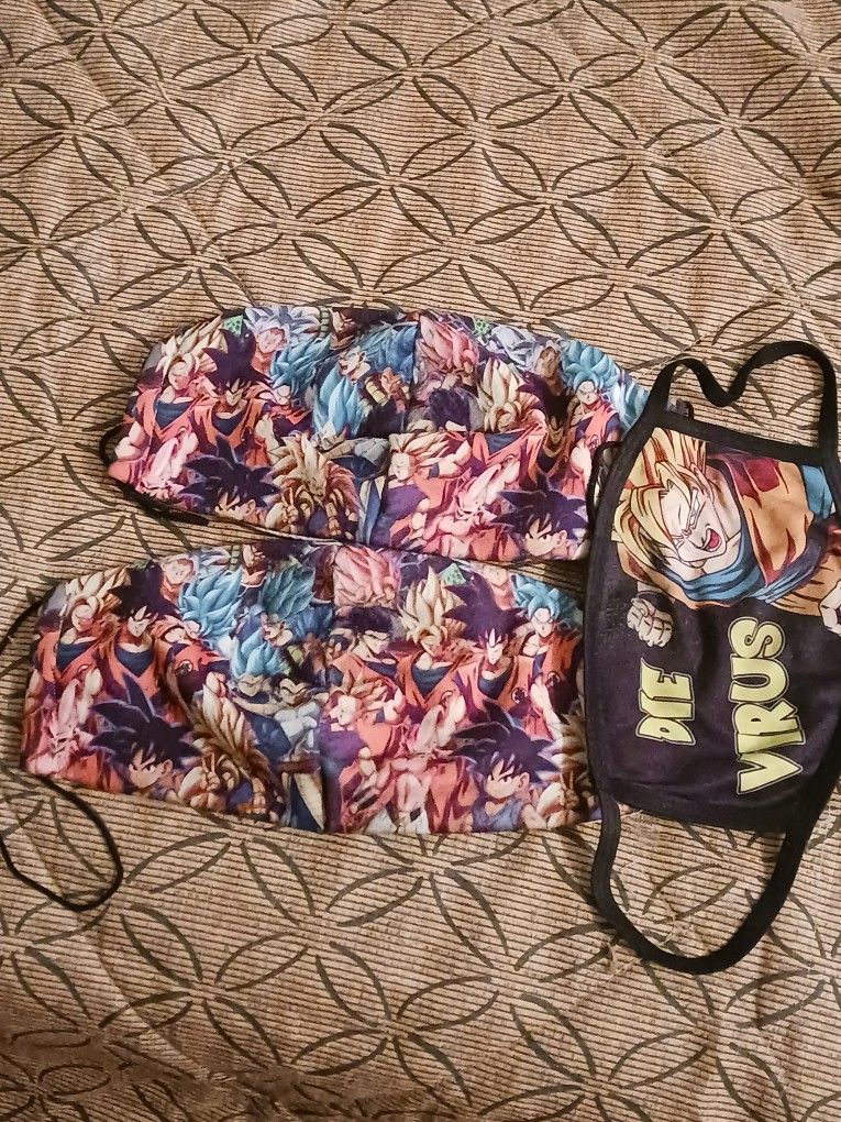Dragon Ball Z Fabric Face Mask Clothing Material Pre-owned