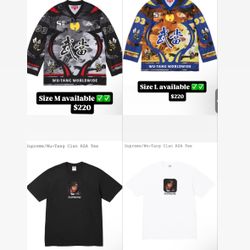 Supreme FW25’ week 10 preme/Wu-Tang Clan Hockey Jersey, & Reversible Work Zip Up Sweater