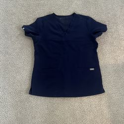 Navy figs scrub top
