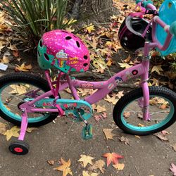 like new bike 5-8 girls bike  training wheels 