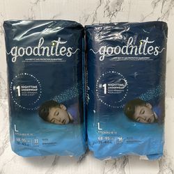 Goodnites Boys Overnight Underwear Size L Set