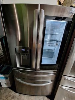 LG THINQ STAINLESS STEEL INSTAVIEW SMART 4 DOOR REFRIGERATOR WITH CRAFT ICE