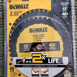 New DeWalt 12" Saw Blades - 2 Pack