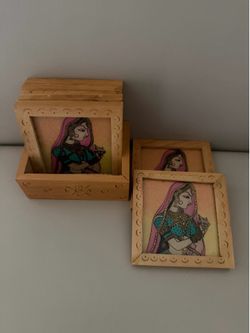 Artisan wood coasters. Set of 6. 3.5” square