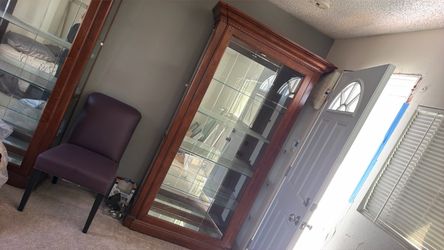 Display cases with lights and locks