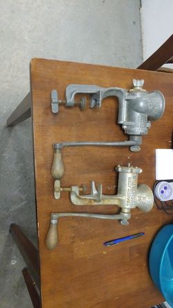 Antique meat grinders