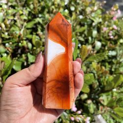 Large High Quality Carnelian Crystal Quartz Tower