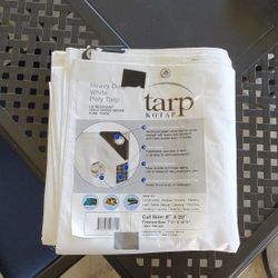 Tarp - Heavy Duty 8x20 Ft, White (NEW)