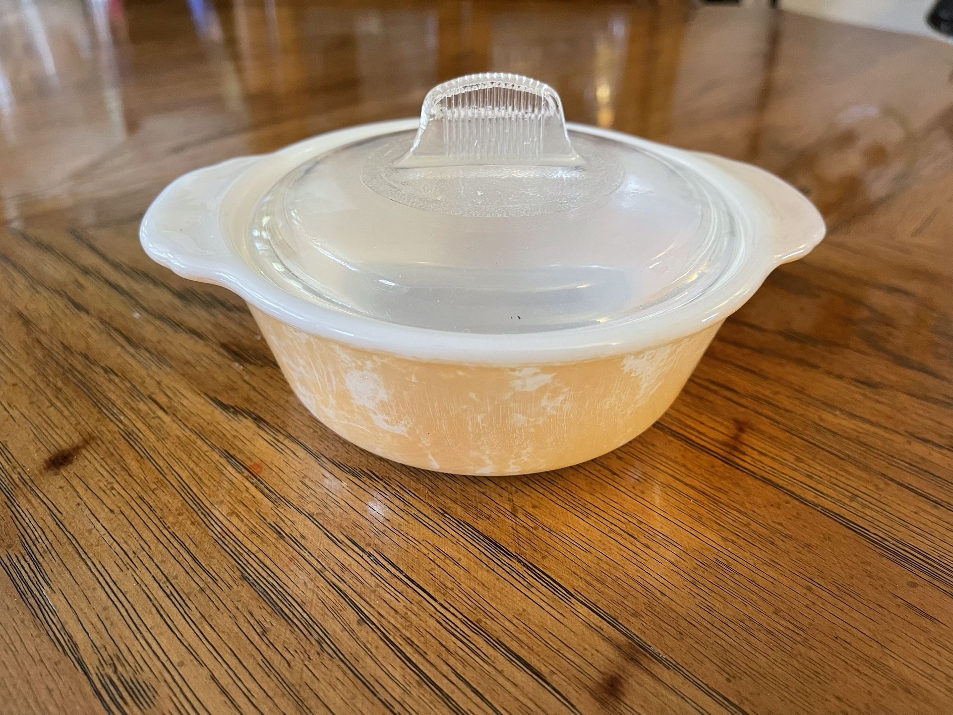 Fire King Peach Luster Casserole Dish with Lid
