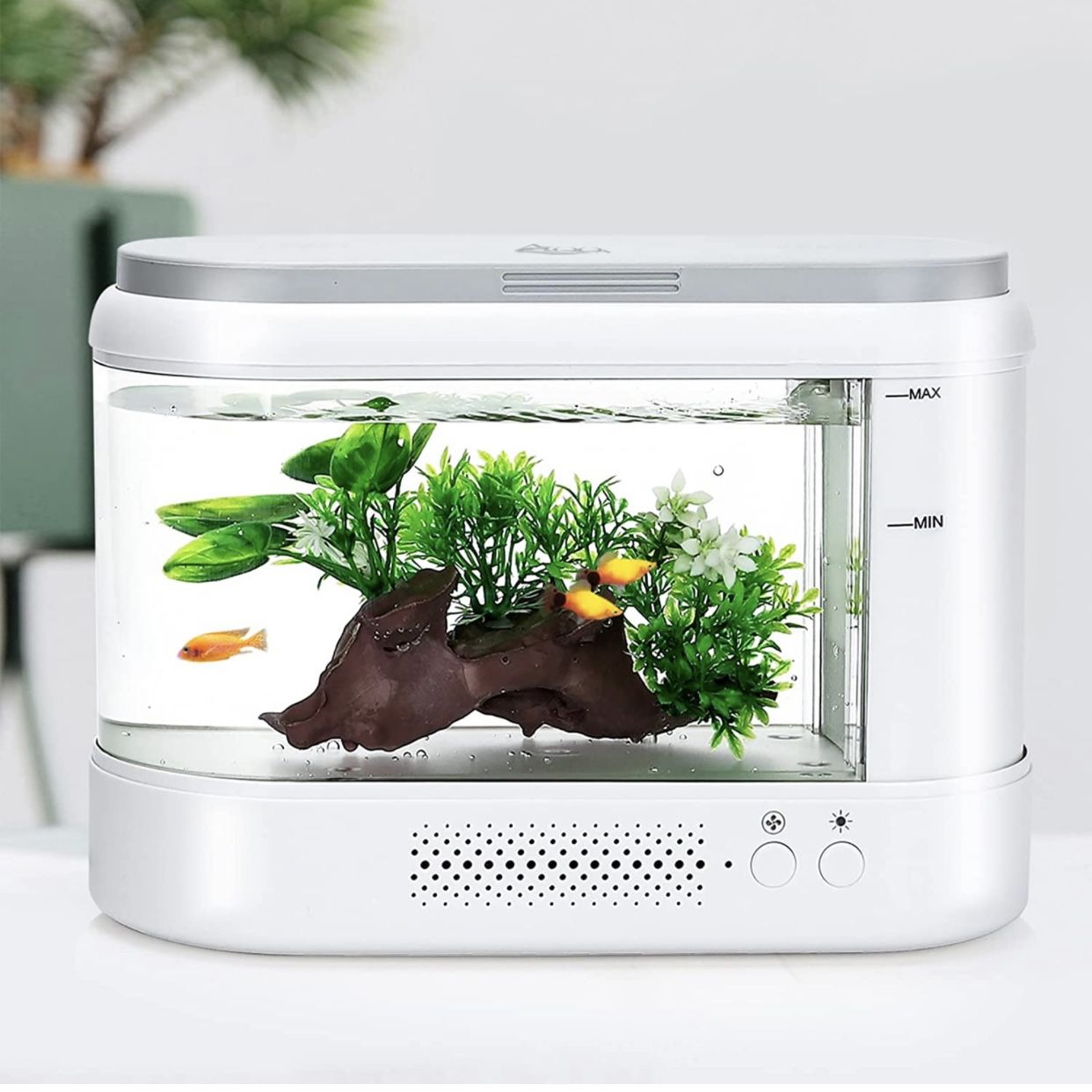 1.8 Gallon Multifunction Self-Cleaning Fish Tank,Small Desktop Aquarium Starter Kit