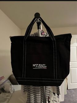 No7 Beauty Company Black Canvas Tote Bag