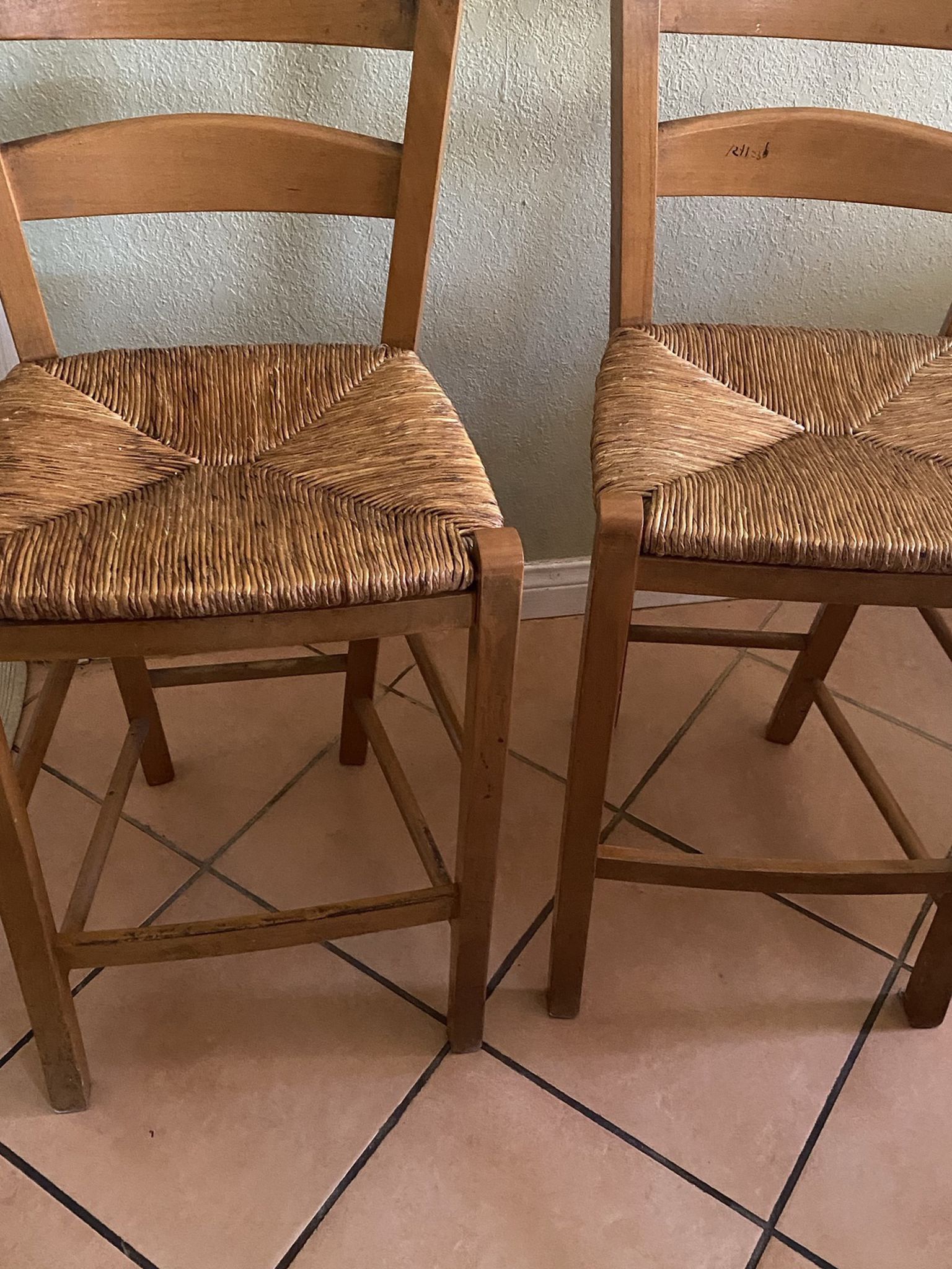 2 Bar StoolsChairs And Oak dining room table and two chairs come with the table
