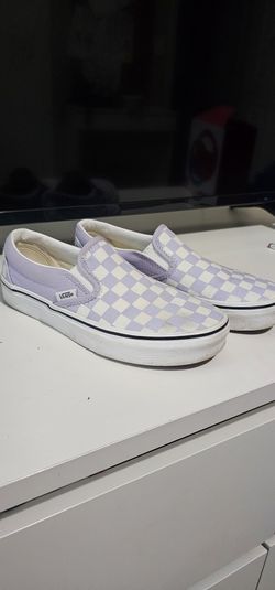Vans Classic Slip Ons - Purple Checkered- Size 6 Womens