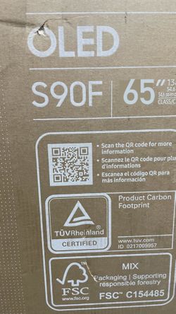 SAMSUNG 65-Inch Class OLED 4K S90F Series Quantum HDR, Dolby Atmos Object Tracking Sound Lite, Ultra Thin, Q-Symphony 3.0, Gaming Hub, Smart TV with A