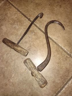 Old hay hooks used for decor