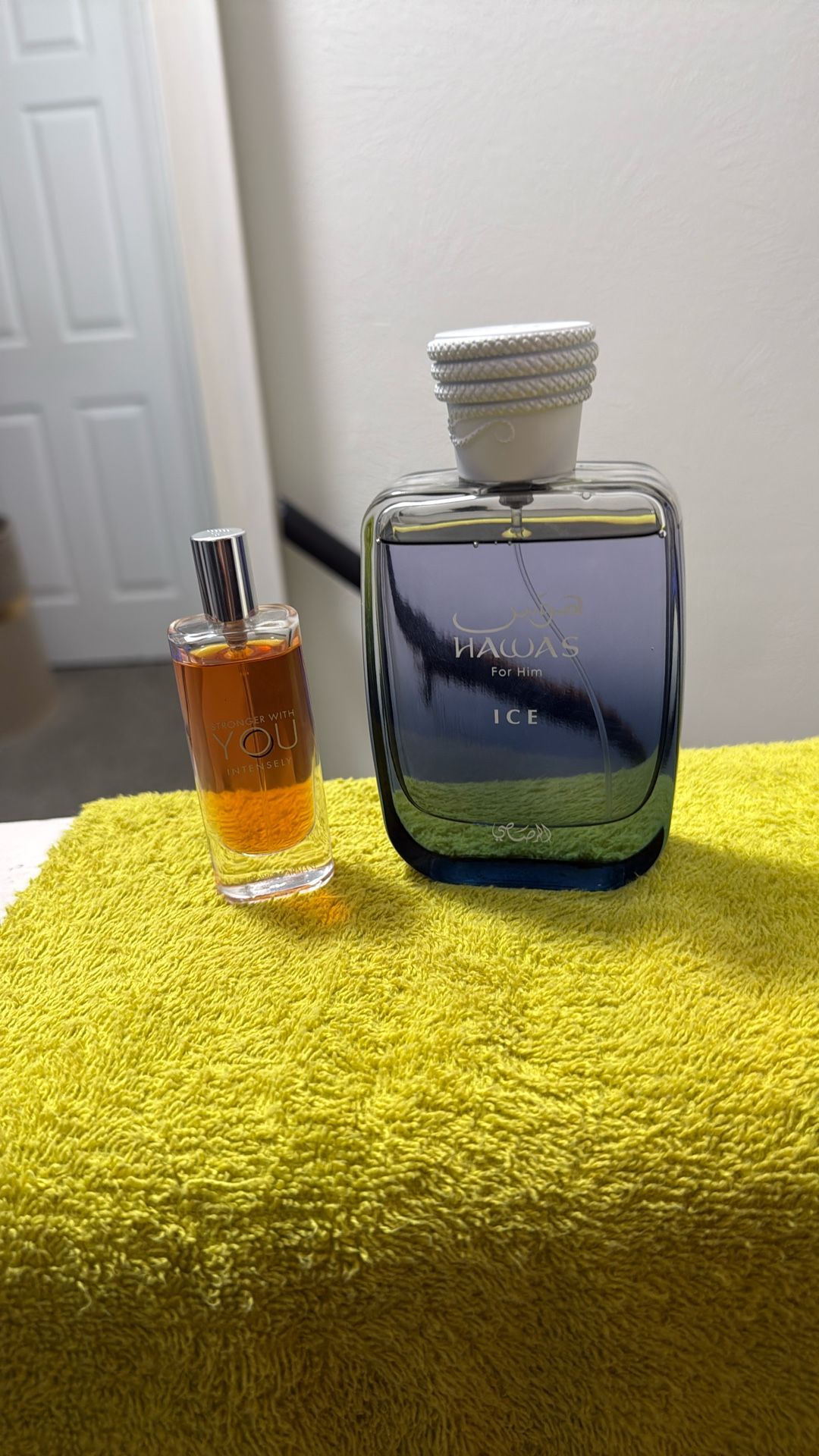 Hawas Ice and a 15ml bottle of stronger with you intensely