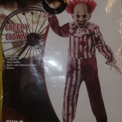 Creepy Clown Costume -child Small 4-6
