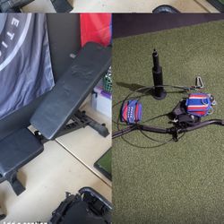Adjustable Bench | Cable Curl Bar And Accessories