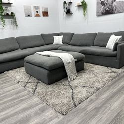 Gray Sectional Cloud Couch - Free Delivery 