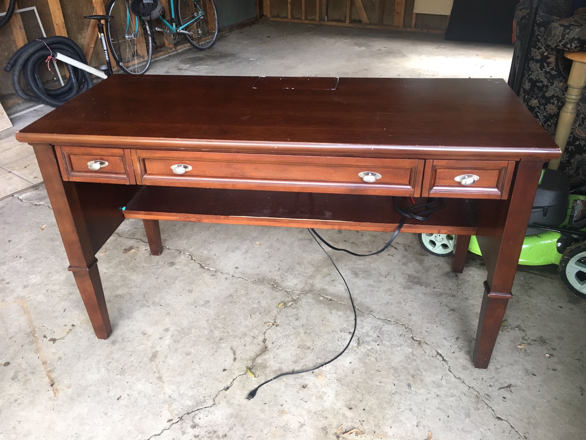 Wooden Desk with outlet