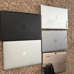 Lot Of 5 Laptops Hp, Dell,Lenovo, MacBooks 
