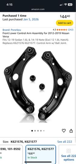 2016 Versa front lower control arms