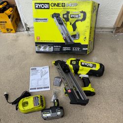 RYOBI ONE+ HP 18V Brushless Cordless 30° Framing Nailer Kit with 4.0 Ah HIGH PERFORMANCE Battery and Charger