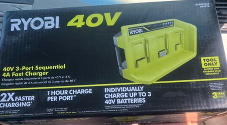 RYOBI 40V 3-Port Sequential 4A Fast Charger