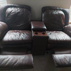 Leather Recliner Couch
