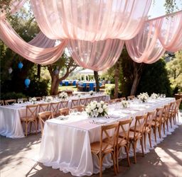 6 Panels Blush Pink Ceiling Drapes For Weddings Ceiling Drape 5ftx20ft Chiffon Ceiling Curtains Sheer Draping Fabric For Wedding Birthday Party Annive