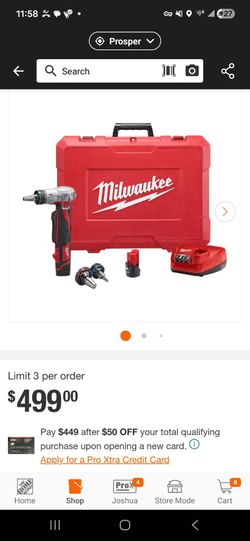 Milwaukee $500 in store