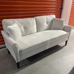 White Velvet sofa 