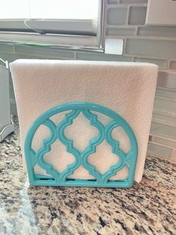 Teal Moroccan Lattice Napkin Holder